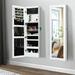 Latitude Run® Amrutha Wall Mounted Jewelry Armoire w/ Mirror Manufactured Wood in White | 47 H x 14.5 W x 3.5 D in | Wayfair