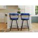 Red Barrel Studio® Swivel Counter Height Chair Upholstered/Leather/Metal/Faux leather in Blue | 36 H x 20.5 W x 23.5 D in | Wayfair