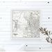 Charlton Home® Vintage Map of Nebraska & Kansas - Picture Frame Graphic Art Paper in Gray | 24" H x 24" W x 1.5" D | Wayfair