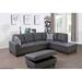 Gray/Brown Sectional - Mercury Row® Brevard 103.5" Wide Faux Leather Sofa & Chaise w/ Ottoman Faux Leather | 35 H x 103.5 W x 74.5 D in | Wayfair