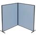 Interion Freestanding Gray 2-Panel Corner Room Divider in Blue | 60 H x 60 W x 1.75 D in | Wayfair 695031BL