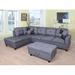 Gray Sectional - Wade Logan® Palmer Square 103.5" Wide Sofa & Chaise w/ Ottoman Linen, Wood | 35 H x 103.5 W x 74.5 D in | Wayfair
