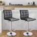 Latitude Run® Ludly Swivel Adjustable Height Bar Stool Leather in Black | 16 W x 15 D in | Wayfair CA9C6530F068416085E5C15E546DA70E