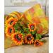 The Holiday Aisle® Ribbon Poly Burlap Mesh Orange Check 10" X 10Yd Fabric in Yellow | 10 H x 360 W x 10 D in | Wayfair