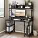 17 Stories Reversible Multi-Levelled Desk w/ Hutch Wood/Metal in Black | 64.5 H x 52.8 W x 23.6 D in | Wayfair 50F6970F0C72486A93CBEDE709811C13