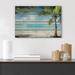 IDEA4WALL - Canvas Prints Wall Art - Tropical Beach w/ Palm Tree On Vintage Background Rustic Home Decoration - 12" X 18" Canvas | Wayfair