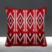 ULLI HOME Akin Abstract Tribal Indoor/Outdoor Throw Pillow Polyester/Polyfill blend in Red | 18 H x 18 W x 4.3 D in | Wayfair Akin_Square_Red_18x18