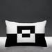 Latitude Run® Maluhia Geometric Square Indoor/Outdoor Lumbar Pillow Polyester/Polyfill blend in Black | 14 H x 18 W x 5.3 D in | Wayfair