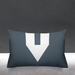 Latitude Run® Maluhia Geometric Vee Shape Indoor/Outdoor Lumbar Pillow Polyester/Polyfill blend in Gray | 14 H x 18 W x 5.3 D in | Wayfair