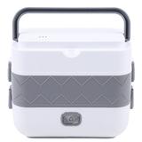 Prep & Savour Carol Electric Stainless Steel Lunch Box Stainless Steel in Gray/White | 8.58 H x 10.35 W x 5.04 D in | Wayfair