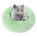 Tucker Murphy Pet™ Cecilla Plush Faux Fur Round Pet Bed Soft Shaggy Calming Mat For Pets Polyester in Green | 4 H x 16 W x 16 D in | Wayfair