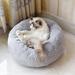 Tucker Murphy Pet™ Cecilla Plush Faux Fur Round Pet Bed Soft Shaggy Calming Mat For Pets Polyester in Gray | 4 H x 27 W x 27 D in | Wayfair