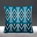 ULLI HOME Akin Abstract Tribal Indoor/Outdoor Throw Pillow Polyester/Polyfill blend in Blue | 20 H x 20 W x 4.3 D in | Wayfair