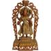 Bungalow Rose Goddess Lakshmi w/ Prabhavali & Kirtimukha Atop Metal in Brown/Yellow | 16.5 H x 7 W x 2.5 D in | Wayfair