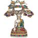 Bungalow Rose The Buddha Under The Bodhi-Tree (Inlay Statue) Metal in Blue/Gray/Green | 11 H x 10.5 W x 7 D in | Wayfair