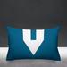 Latitude Run® Maluhia Geometric Vee Shape Indoor/Outdoor Lumbar Pillow Polyester/Polyfill blend in Blue | 14 H x 18 W x 5.3 D in | Wayfair