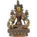 Bungalow Rose Tibetan Buddhist Goddess White Tara Metal in Green/Yellow | 8.7 H x 4.7 W x 2.7 D in | Wayfair F86466F3DC4F41BF895182A1F67D4C32