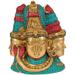 Bungalow Rose Tri-Murti & The Devi (Inlay Statue) Metal in Blue/Green/Red | 11.5 H x 10 W x 4.5 D in | Wayfair A9075402B21C4D02B357871EFD7E39BA