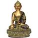 Bungalow Rose Lord Buddha In The Bhumisparsha Mudra Metal in Black/Yellow | 12.5 H x 8.5 W x 4.2 D in | Wayfair 112F3F19D2D04BAE9A6B7BD2C67464D8