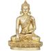 Bungalow Rose Shakyamuni Buddha Seated On Lotus Seat - Tibetan Buddhist Metal in Yellow | 8.6 H x 4 W x 2.4 D in | Wayfair