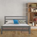 Red Barrel Studio® Wood Platform Bed w/ Two Drawers, Full (White) Wood in Gray, Size 33.2 H x 54.5 W x 75.7 D in | Wayfair