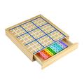 Larcele Wooden Sudoku Puzzle Board Game with Drawer(colorful) SD-08 (Blue)