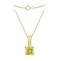 CARISSIMA Gold Women's 9ct Yellow Gold Yellow 5mm CZ November Birthstone Pendant on 9ct Yellow Gold 20 Diamond Cut Curb Chain 46cm/18'