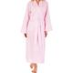 Slenderella Ladies 50"/127cm Luxury Lightweight Light Pale Pink with White Spots 100% Cotton Shawl Collared Belt Up House Coat Dressing Gown with Lace Trim Size XL 20/22