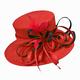 Caprilite Red and Black Large Queen Brim Hat Occasion Hatinator Fascinator Weddings Formal