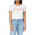 BOSS Womens C Etiboss1 Slim-fit T-Shirt in Organic Cotton with Logo Print White