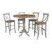 36" Round Extension Dining Table With 4 X-back Bar Height Stools - Set of 5 Pieces