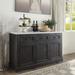 ACME Nolan Server in White Marble & Salvage Dark Oak