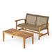 Hampton Outdoor Acacia/ PE Wicker Loveseat and Coffee Table Set by Christopher Knight Home