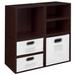 Noble Connect Storage Set- 2 Full Cubes/4 Half Cubes with Foldable Storage Bins- Truffle/White