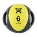 CanDo® Dual-Handle Medicine Ball - 9" Diameter - Yellow - 6 lb