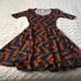 Lularoe Dresses | Lularoe Fit And Flair Dress Xs | Color: Blue/Brown | Size: Xs