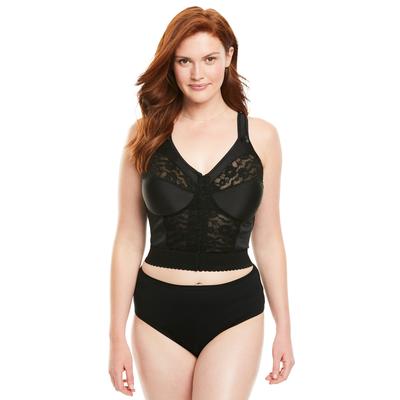 Plus Size Women's Easy Enhancer® Wireless Longline Posture Bra by Comfort Choice in Black (Size 44 C)