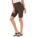 Plus Size Women's Essential Stretch Bike Short by Roaman's in Chocolate (Size 2X) Cycle Gym Workout