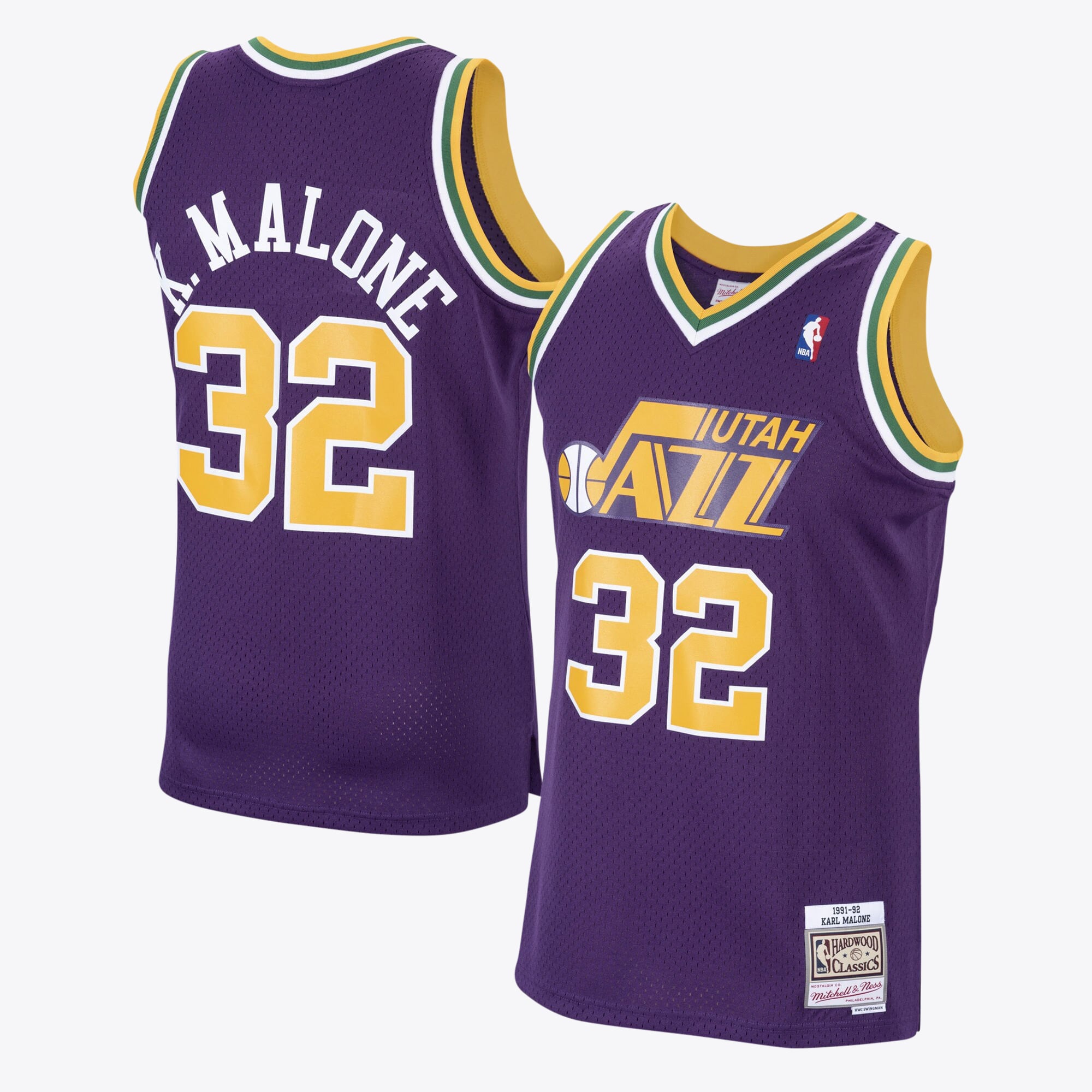 Maillot Swingman Extérieur Hardwood Classics Utah Jazz 1991 Mitchell & Ness – Violet – Karl Malone - Homme Taille: S