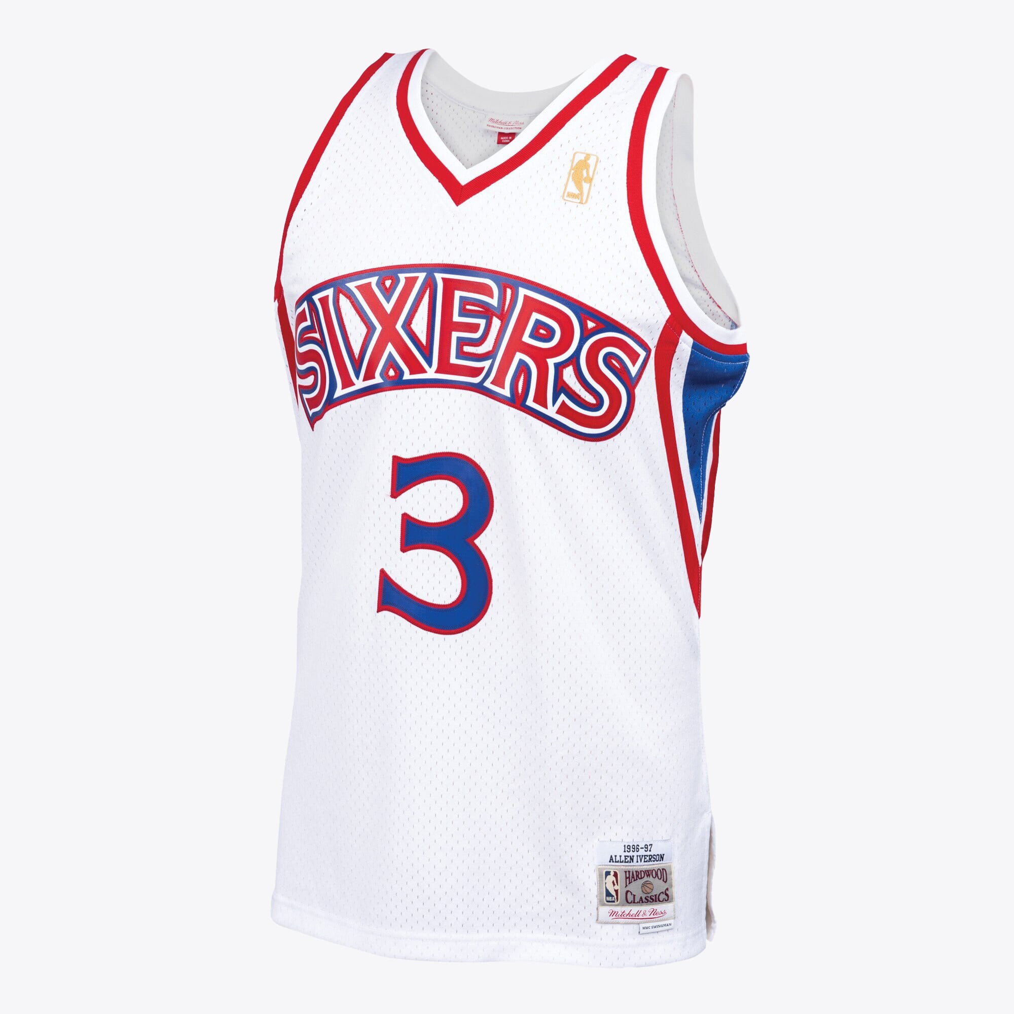 Allen Iverson Philadelphia 76ers 1996 Mitchell & Ness Swingman Trikot – Weiß