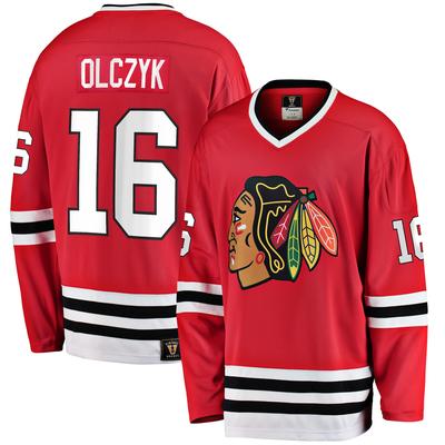 Rotes Eddie Olczyk Fanatics-Trikot für Herren der Chicago Blackhawks Premier Breakaway im Ruhestand Image