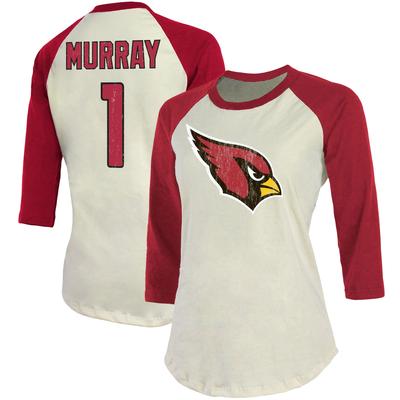 Majestic Threads Kyler Murray Creme Arizona Cardinals Spielername und -nummer Tri-Blend T-Shirt mit Dreiviertelärmeln für Damen Image