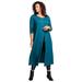 Plus Size Women's Front-Slit Ultra Femme Tunic by Roaman's in Deep Teal (Size 2X) Long Sleeve Shirt