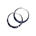 Belk Large Denim Blue Acetate Medium Hoop Earrings With Silver Inner Lined Rim
