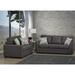 Red Barrel Studio® Laeticia 2 Pieces Charcoal Gray Fabric Sofa & Loveseat Polyester | 37 H x 84 W x 36 D in | Wayfair Living Room Sets