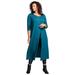 Plus Size Women's Front-Slit Ultra Femme Tunic by Roaman's in Deep Teal (Size M) Long Sleeve Shirt