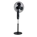 Northern Luxe 16" Pedestal Oscillating Round Base Standing Electric Fan, Remote Control & Without Remote, 3 Speed Time Adjustable Height (Remote Control (Black))