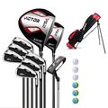 Complete Beginner Golf Club Set,Golf Mens Right Hand,Graphite Shaft,Pack of 9 with Cart Bag