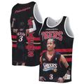 Men's Mitchell & Ness Allen Iverson Black Philadelphia 76ers Hardwood Classics Player Tank Top