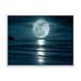 East Urban Home Super Moon over the Sea I - Photograph on Canvas Metal in Blue/White | 30 H x 40 W x 1.5 D in | Wayfair